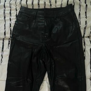 Express Black Leather-Style Pants
